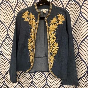 Denim Embroidered Jacket Size M